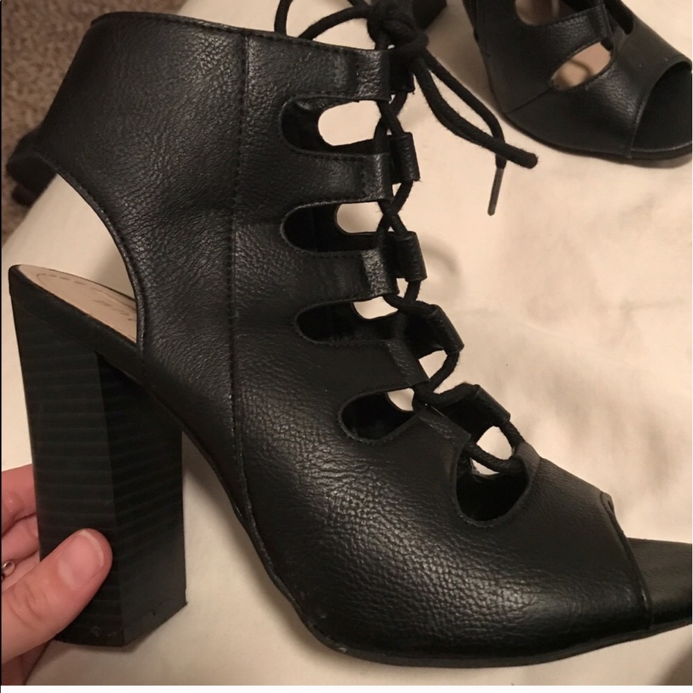Black Lace Up Heels