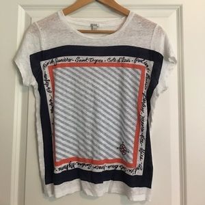 J. Crew Linen Bandana Tee