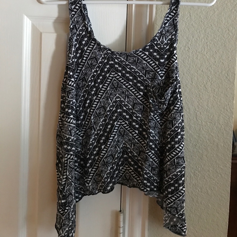 Aztec black and white tank top