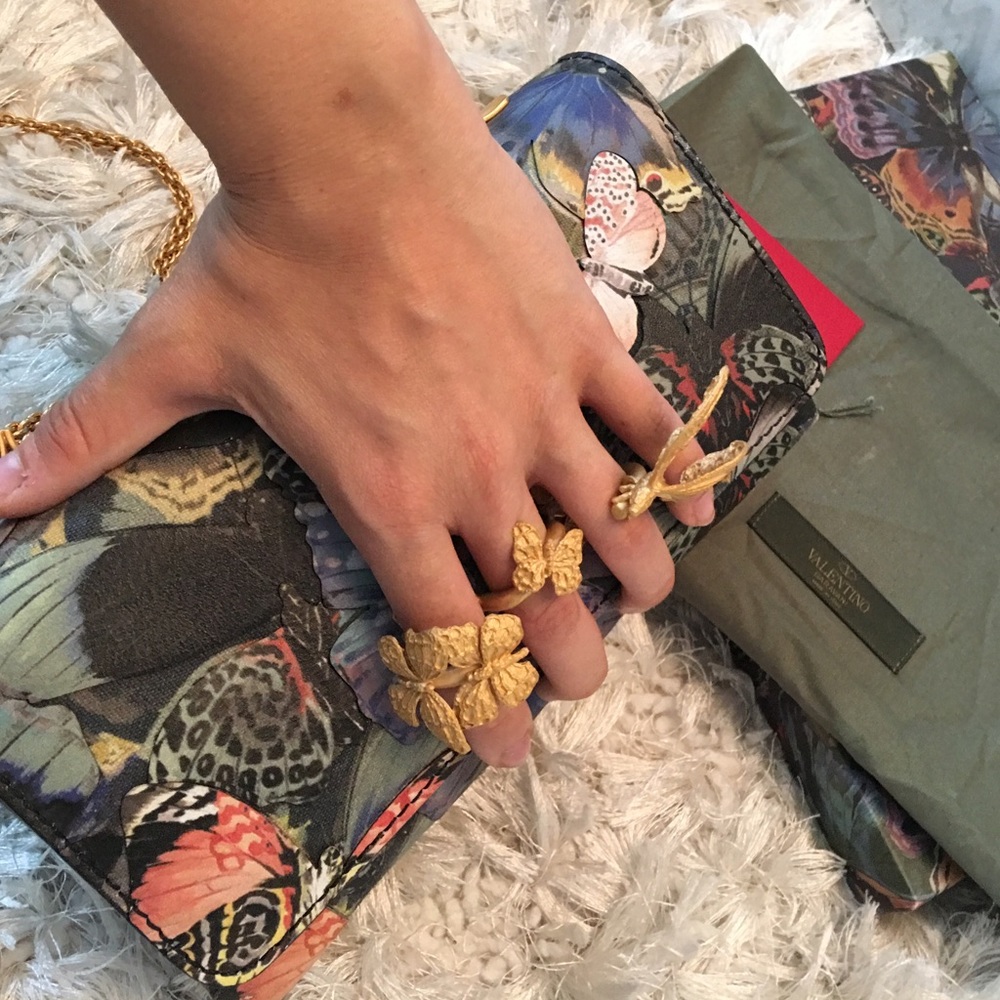 $2895 Valentino Camu Butterfly Va Va Voom Flap Bag - Picture 4 of 8