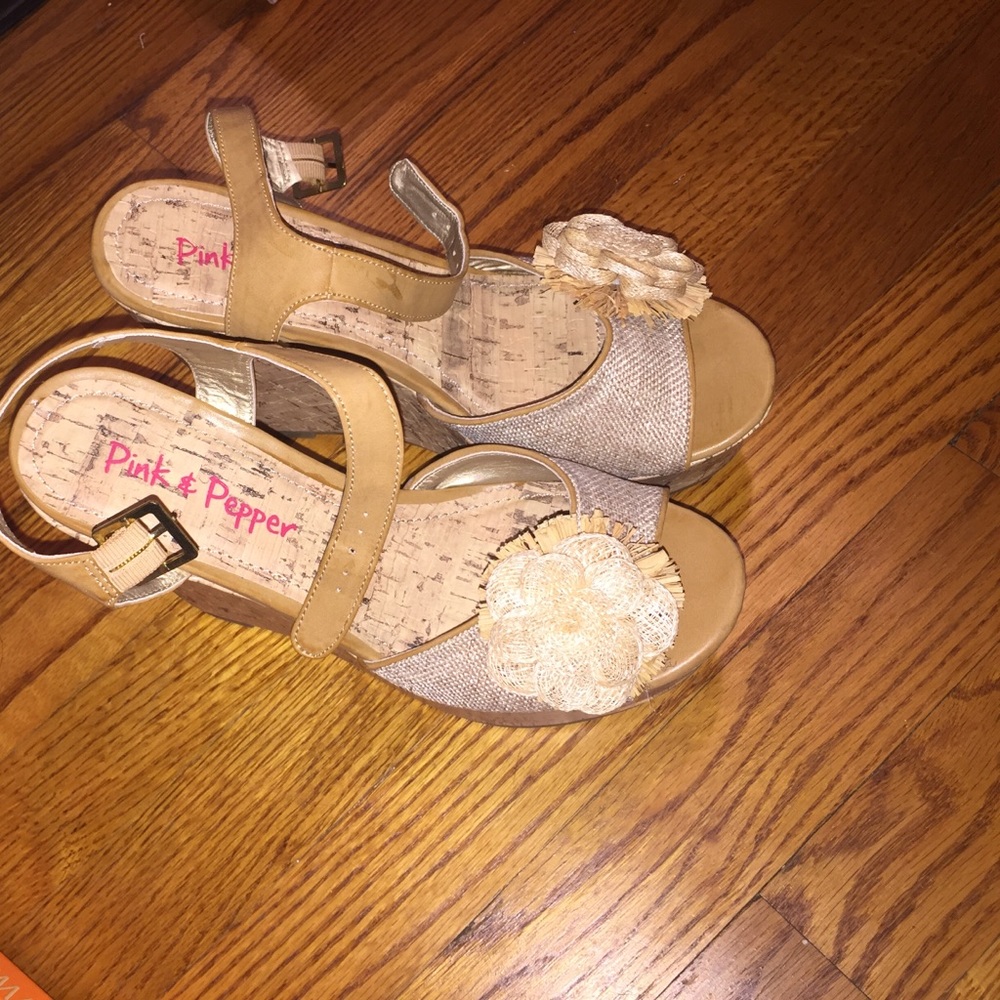 Wedged Tan Heels
