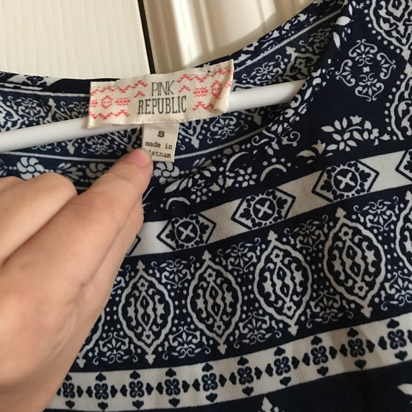 Navy and white blouse - Picture 2 of 2