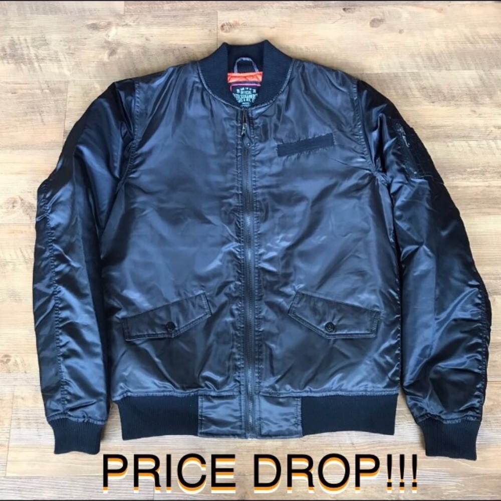 Men's Bomber Jacket - Black/Orange - NWOT