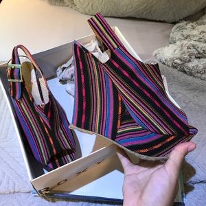 7.5 Multi-color Boho Striped Wedges *NEW*