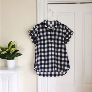 J. Crew Factory Gingham Short-Sleeve Popover Shirt