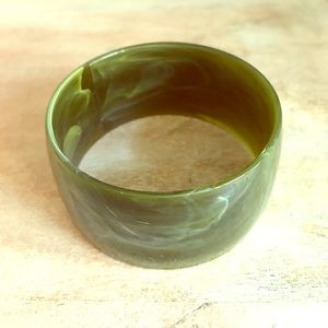 Olive marbled lucite bangle