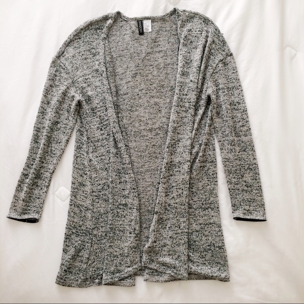 Gray Speckled Oversized Light Cardigan