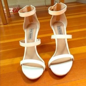 White Steve Madden strappy heels