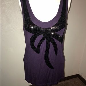 Dark Purple Sequin Tank Top