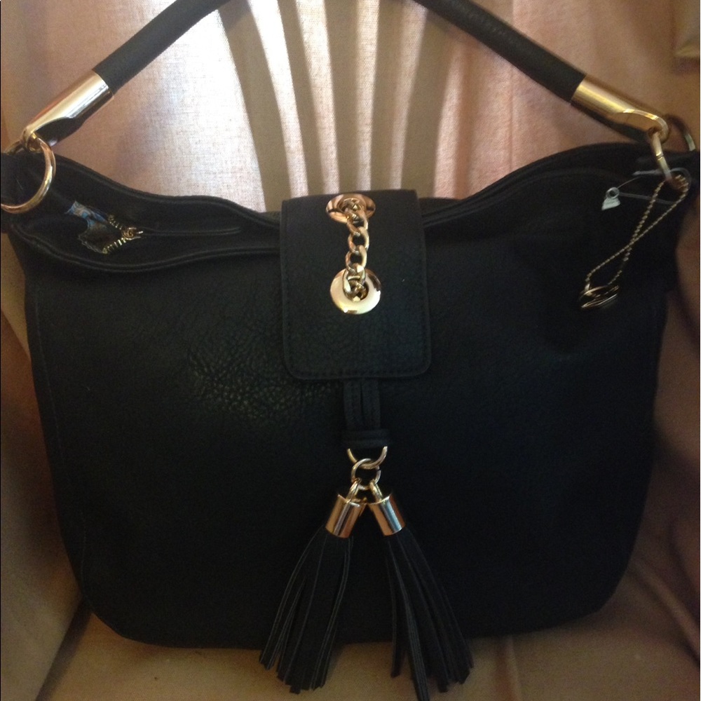 black leather big buddha purse