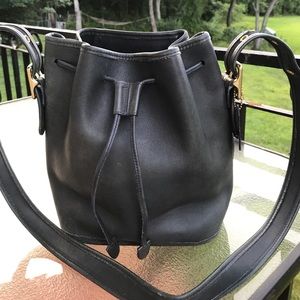 Coach Vintage Black Leather Bucket Bag