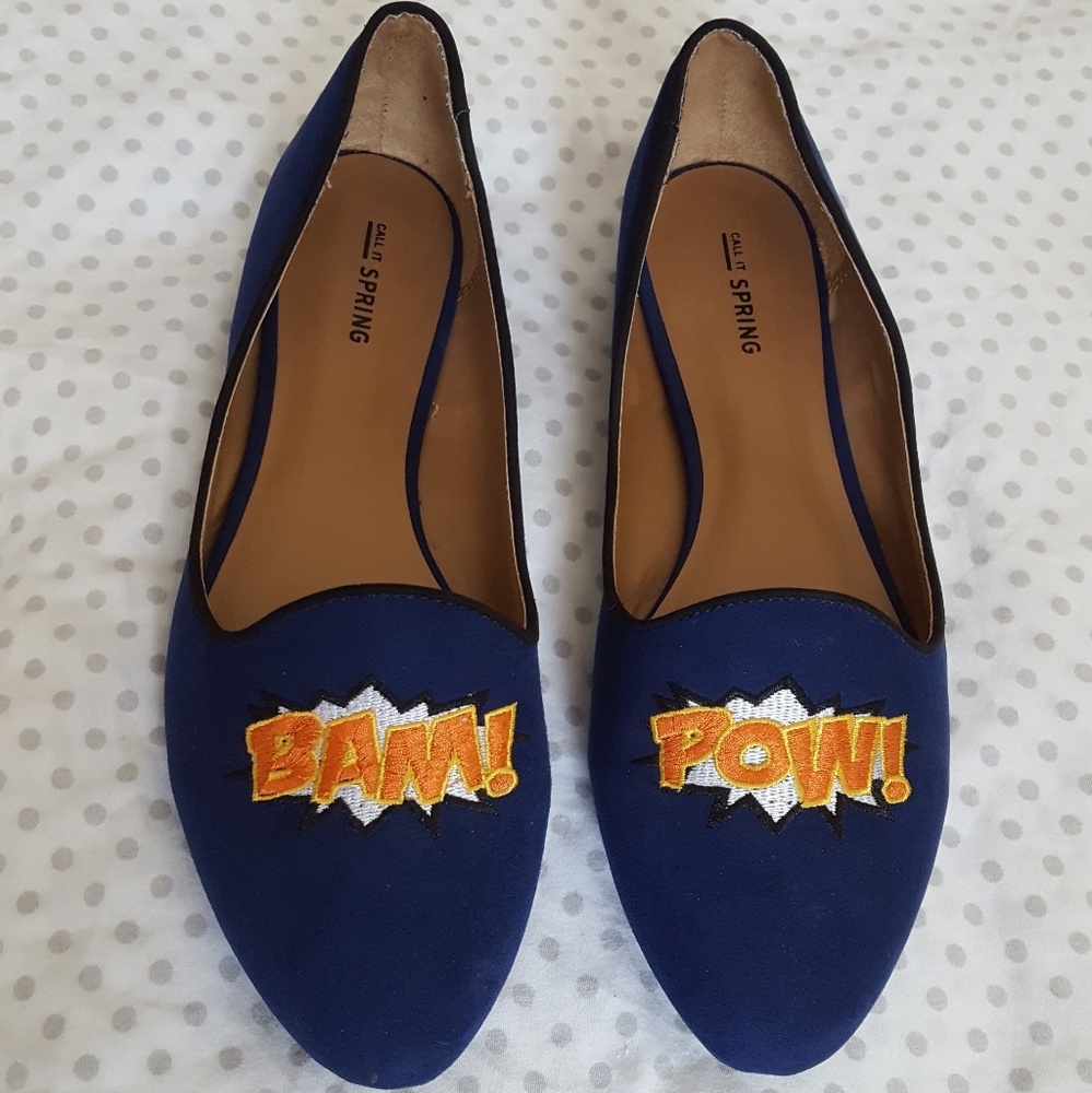 Comic Book-Inspired Flat Loafer Smoking Slippers