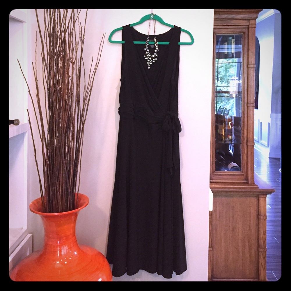 Black Cocktail Wrap Dress
