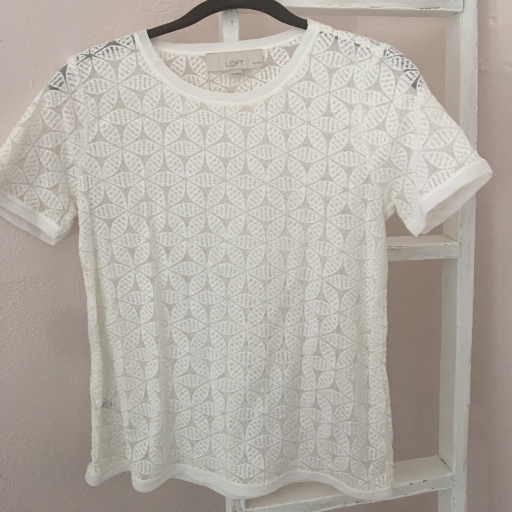 Sheer top from Ann Taylor Loft Cream Size SP