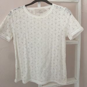 Sheer top from Ann Taylor Loft Cream Size SP