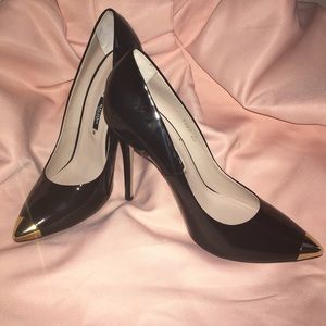 Baldan Patent Leather Gold Tip Pumps