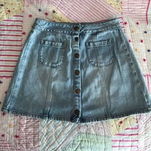 Brandy Melville Light Wash Denim Button Skirt