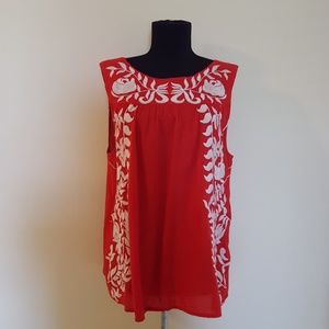 Red and White Lucky Brand Tank