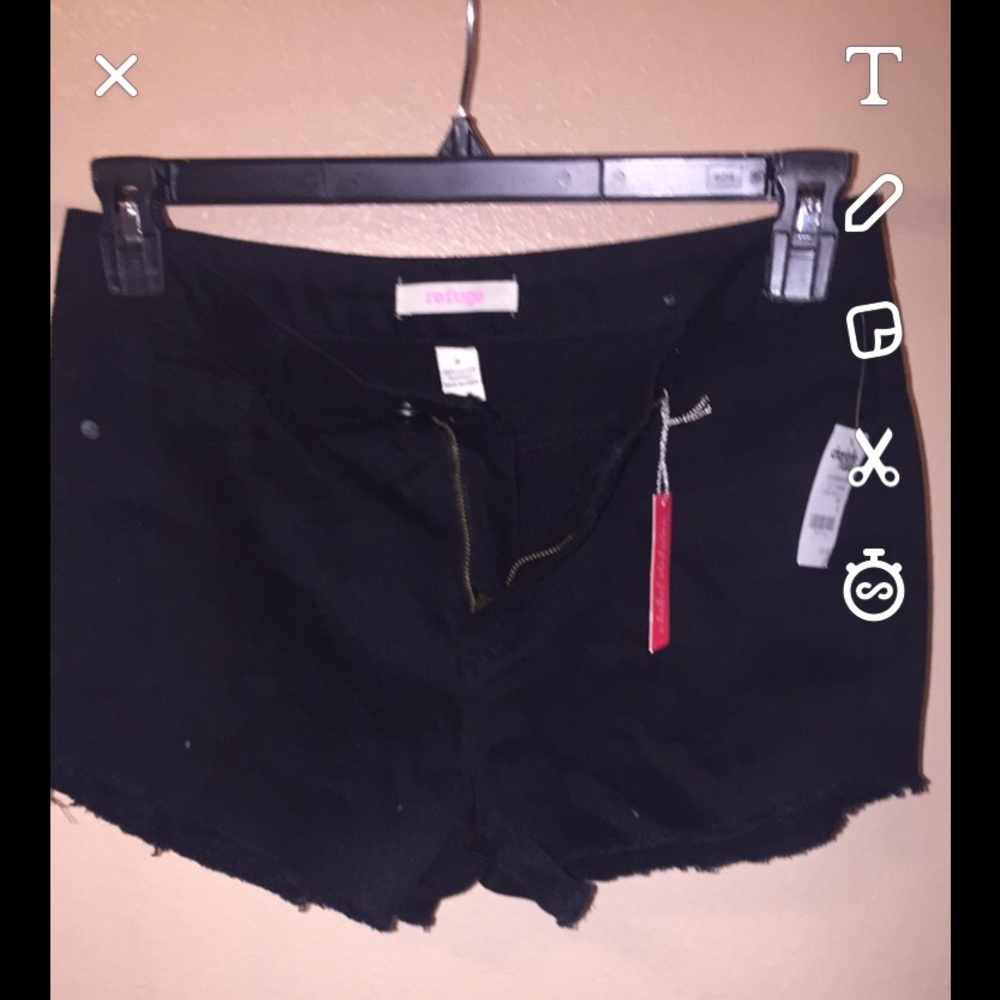 Black Denim Shorts