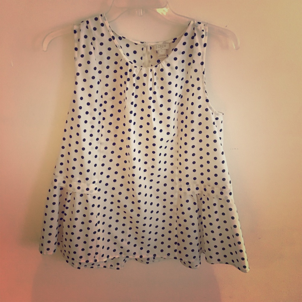 Jcrew Polka dot peplum blouse