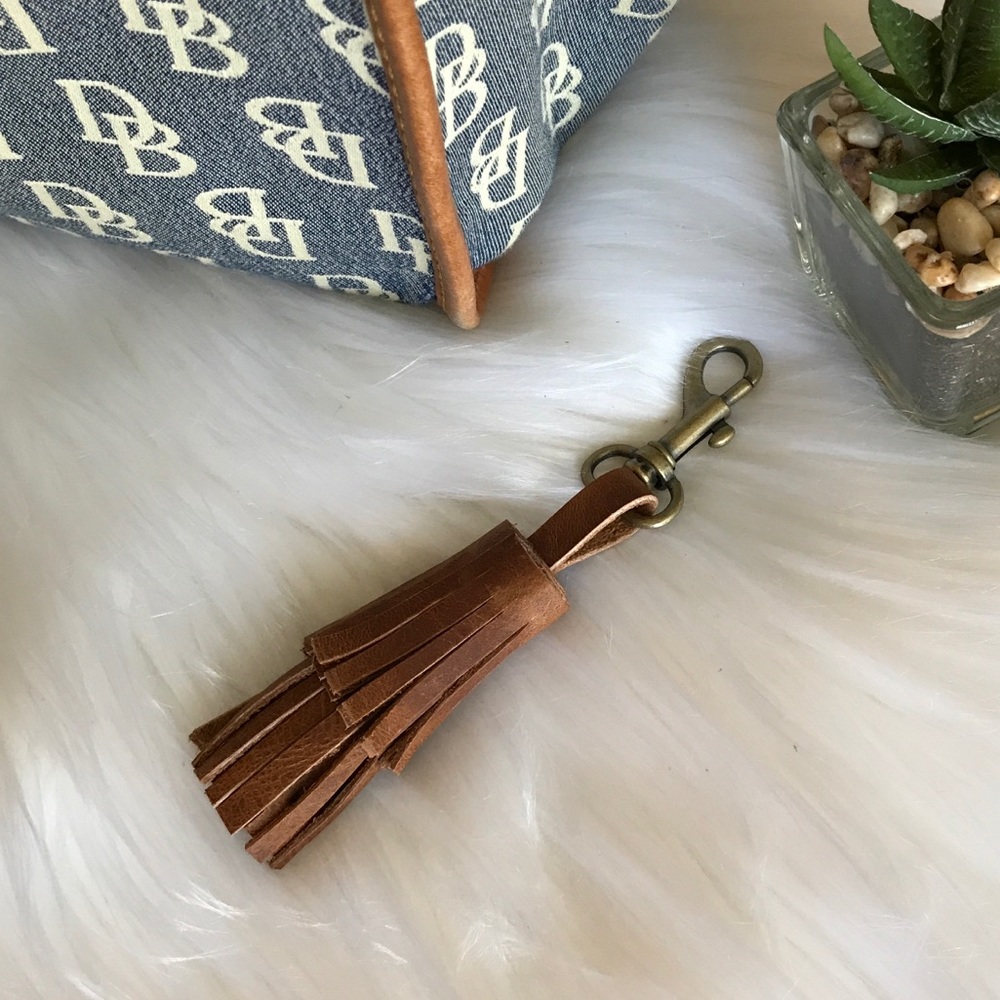 Tassel for Handbag or clutch in genuine leather
