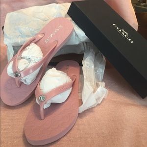 Coach pink Flip flops Brand new in box