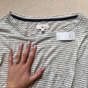 Lou + Grey 3/4 sleeve striped linen shirt