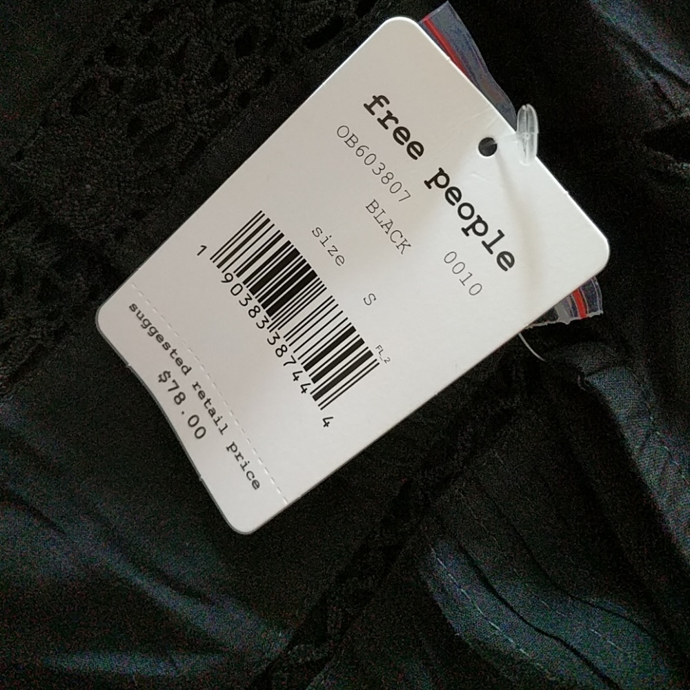 Free People Black Constant Crush Blouse Top Tank - Picture 8 of 8
