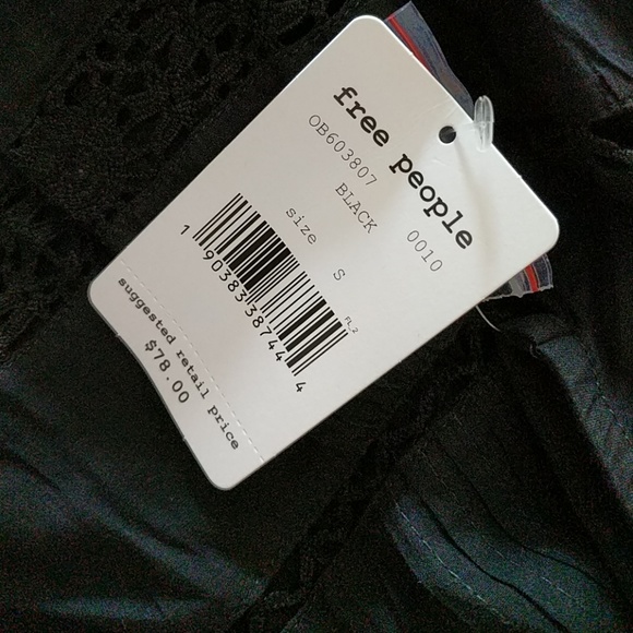 Free People Black Constant Crush Blouse Top Tank - Picture 8 of 8