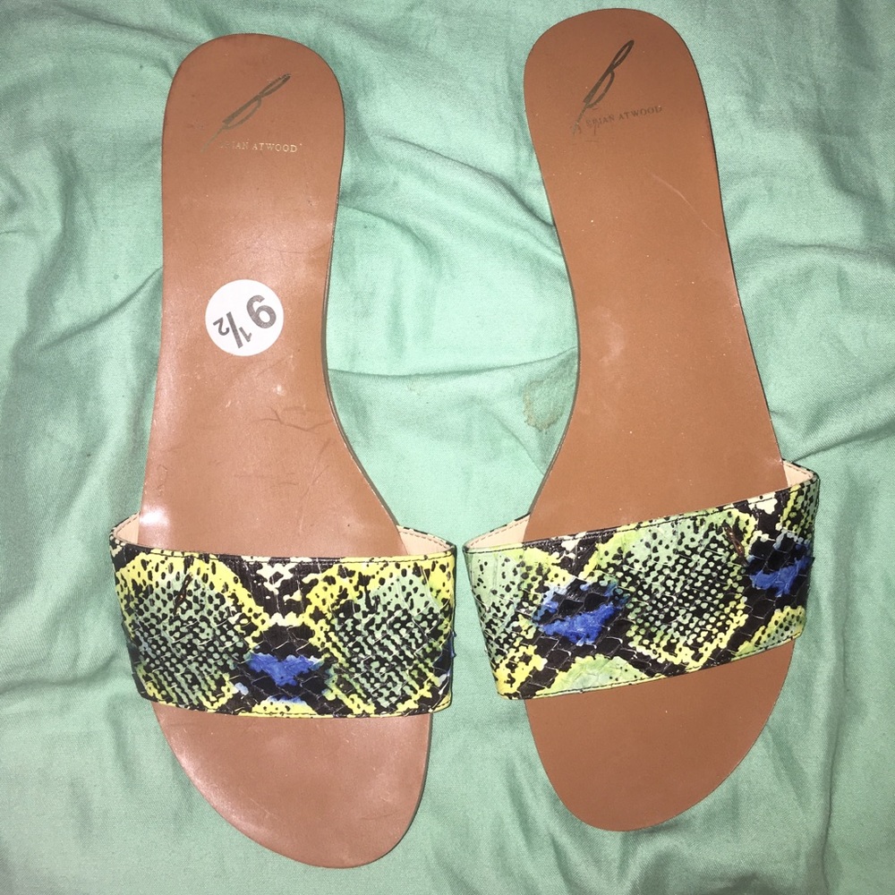 New B Brian Atwood Dani  Green Snake Slides