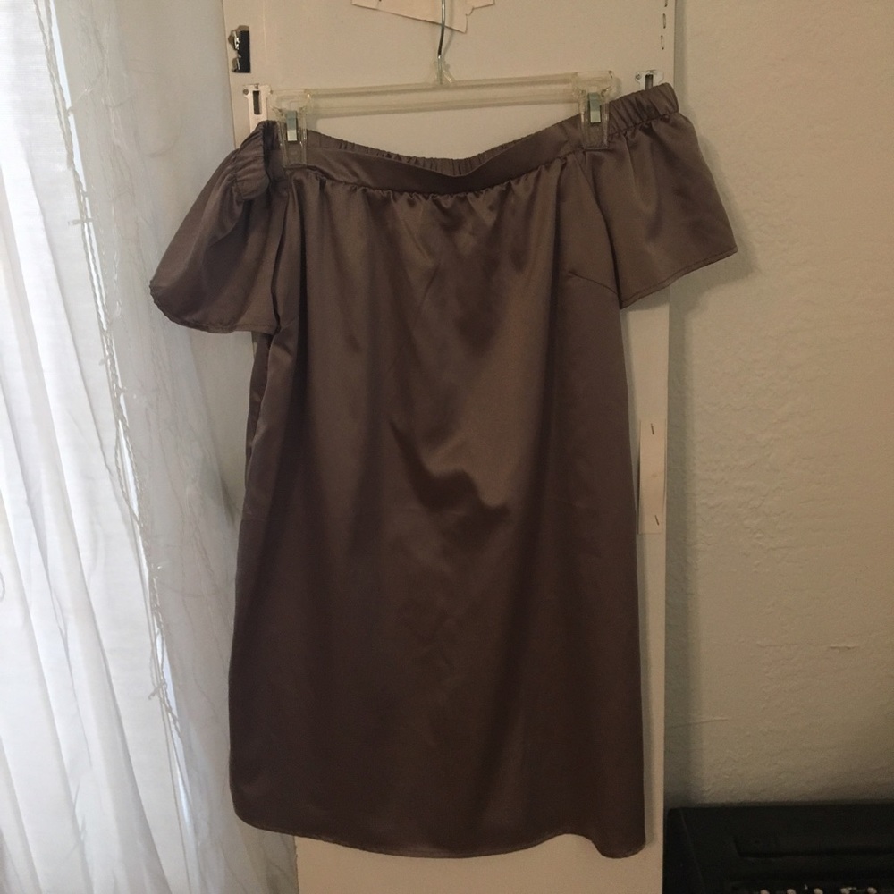 Bronze Off-Shoulder Dress