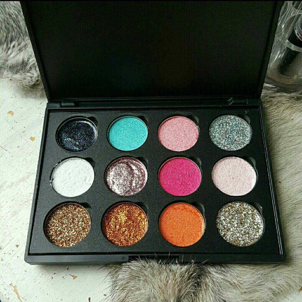 12Pc Holographic Pressed Glitter Palette
