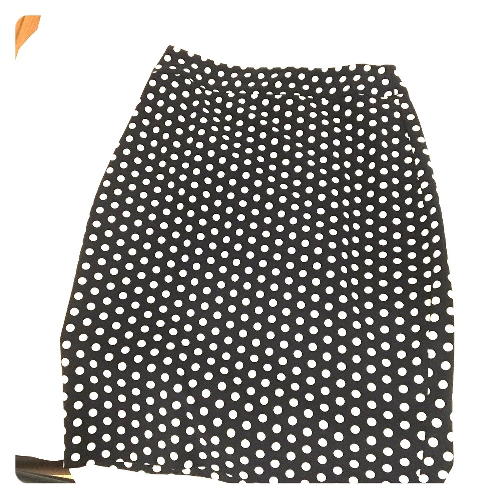 LOFT: Black and white polka dot pencil skirt