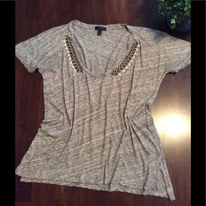 J crew tee with bead accents
