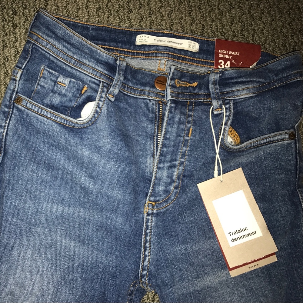 Zara skinny blue jeans