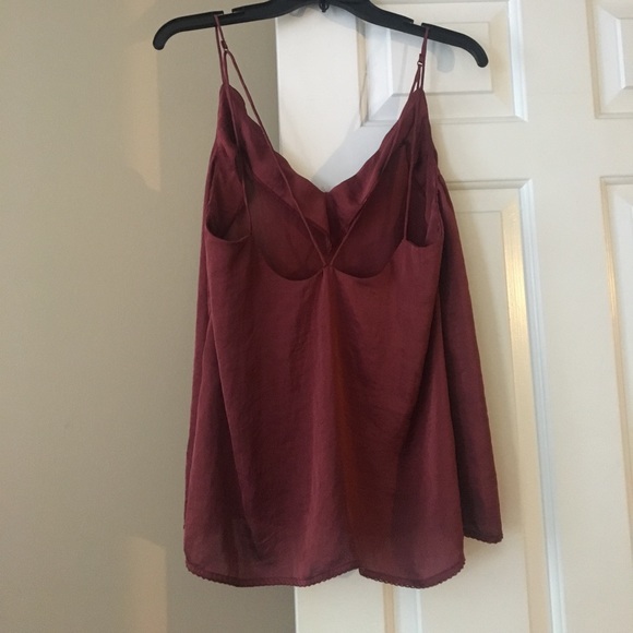 Free People - Red/Burgundy Silk Tank Top - Picture 2 of 4
