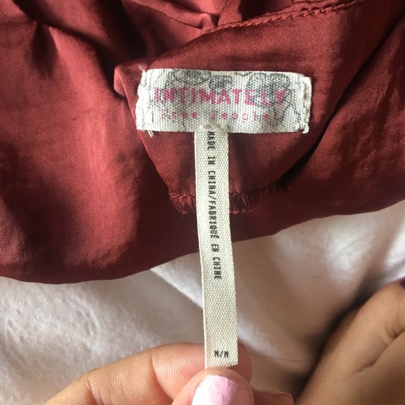 Free People - Red/Burgundy Silk Tank Top - Picture 3 of 4