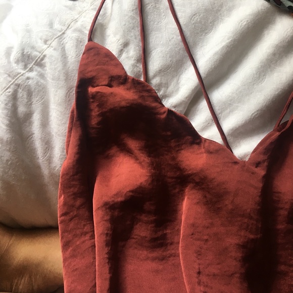 Free People - Red/Burgundy Silk Tank Top - Picture 4 of 4