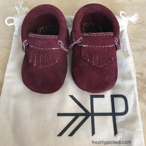 Freshly Picked Cranberry Suede size 1 Moccasins