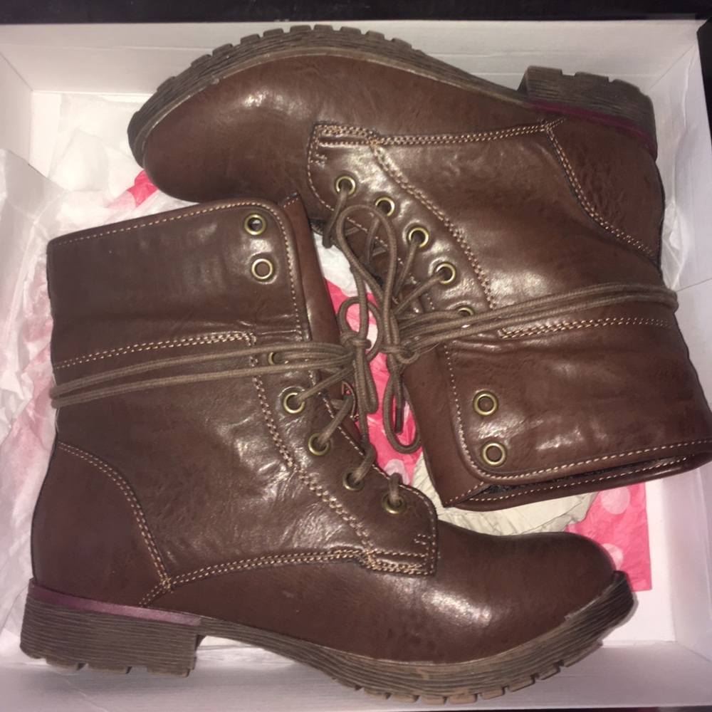 Rock Candy Brown Combat Boots
