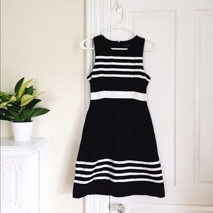Madewell Afternoon Striped Dress in Black/white