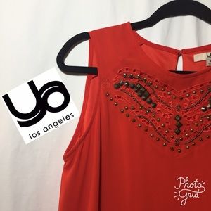 SALE Ya Los Angeles Orange Silk Dress. Size M