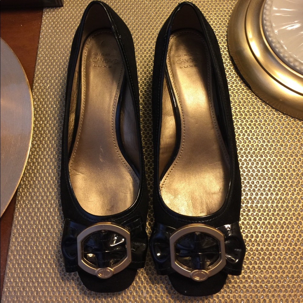FINAL SALE Circa Joan & David Black Flats wGold
