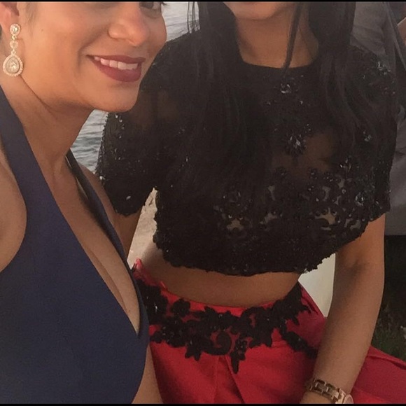 Two piece red prom dress/gown - Picture 5 of 5