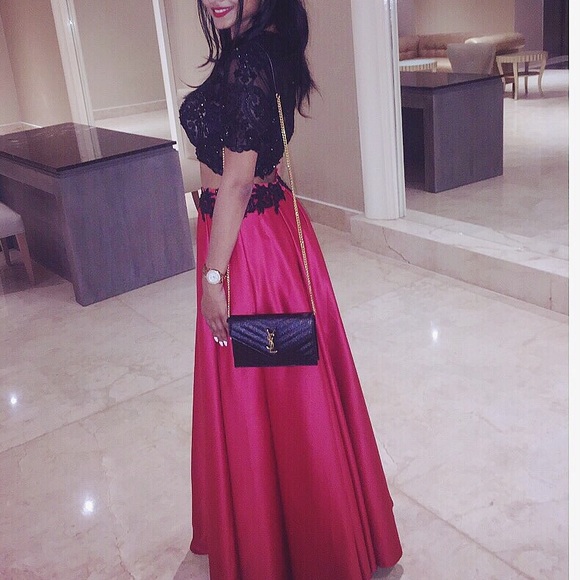 Two piece red prom dress/gown - Picture 2 of 5