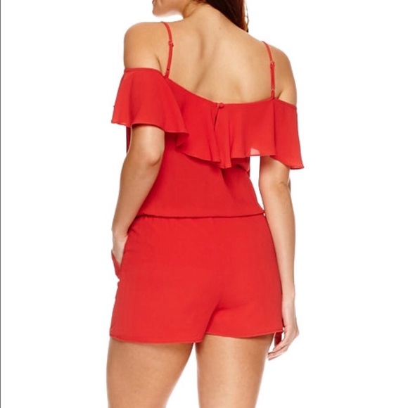 Bisou Bisou bright red romper - Picture 2 of 4