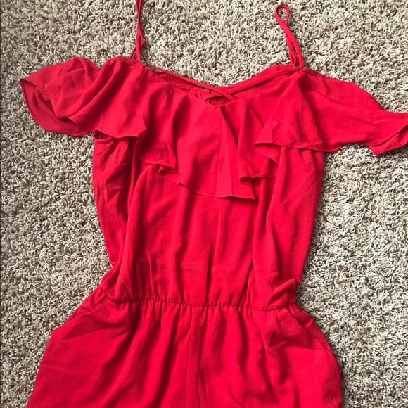 Bisou Bisou bright red romper - Picture 4 of 4