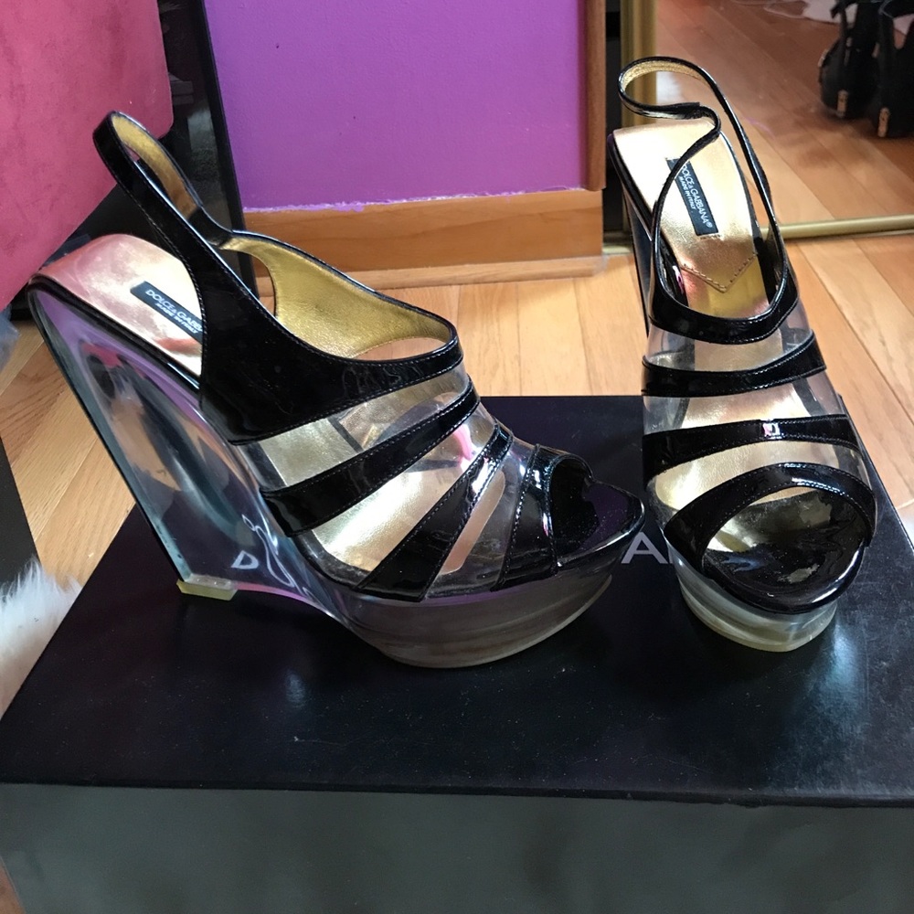 Dolce & Gabbana Transparent PVC Platform Wedges