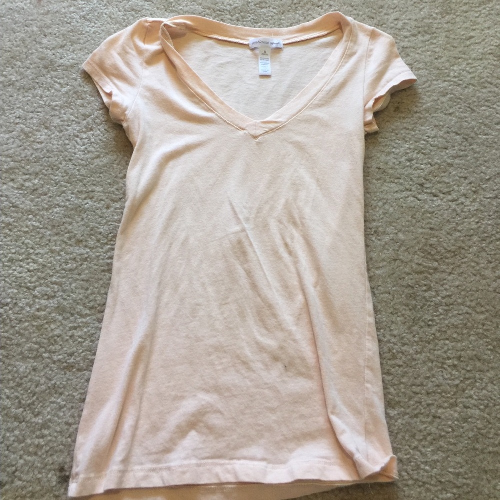 Peach color v-neck shirt