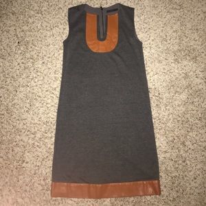 Leather grey dress